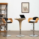 Barstoel gebogen hout en kunstleer zwart