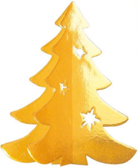 Hangdecoratie kerstboom goud 35 cm