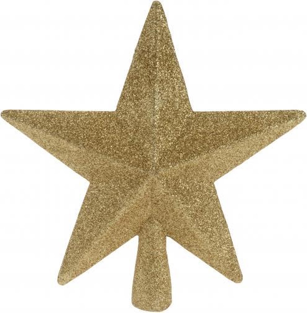 Kerstboom piek ster goud met glitters 19 cm kerstboomversiering