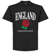 England Rose International Rugby T-Shirt - Zwart  - XL