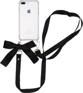 iMoshion Backcover met koord hoesje - Satijn iPhone 8 Plus / 7 Plus hoesje - Zwart