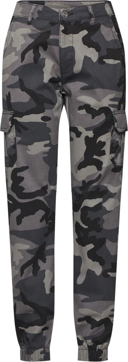 Urban Classics High Waist Camo Cargo Dames Cargobroek donkercamouflage 28 Donker Camouflage