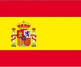 10x Binnen en buiten stickers Spanje 10 cm - Spaanse vlag stickers - Supporter feestartikelen - Landen decoratie en versieringen