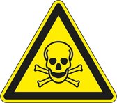 Waarschuwingsbord giftige stoffen - kunststof - W016 100 mm
