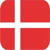 45x Bierviltjes Deense vlag vierkant - Denemarken feestartikelen - Landen decoratie