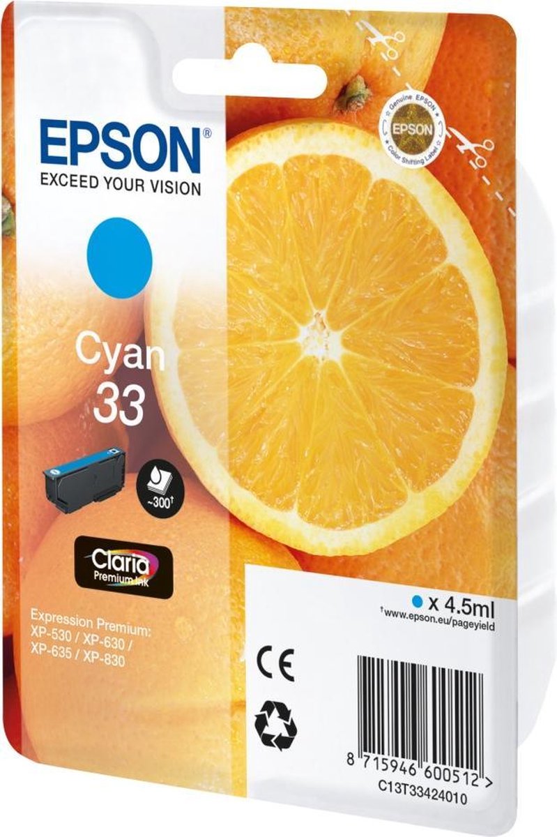 Epson 33 - Inktcartridge / Cyaan