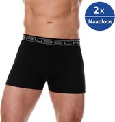 Brubeck Heren Ondergoed Boxershorts - Naadloos Elastisch Katoen - Zwart - L