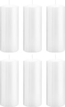 6x Witte cilinderkaarsen/stompkaarsen 8 x 20 cm 119 branduren - Geurloze kaarsen - Woondecoraties