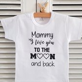 Baby Rompertje tekst liefste mama Mommy I love you to the moon and back | korte mouw | wit | maat 62/68 |  cadeau zwangerschap aankondiging mama's worden voor verjaardag of moederd