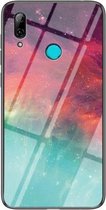 Voor Huawei P smart 2019 Sterrenhemelpatroon Gehard Glas + TPU Schokbestendig Beschermhoes (Kleurrijke Sterrenhemel)