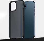 Ice-Crystal Matte PC + TPU Vierhoekige Airbag Schokbestendig Hoesje Voor iPhone 12 Pro Max (Zwart)