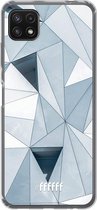 6F hoesje - geschikt voor Samsung Galaxy A22 5G -  Transparant TPU Case - Mirrored Polygon #ffffff