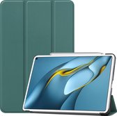 Tablet hoes geschikt voor Huawei MatePad Pro 10.8 (2021)- Tri-Fold Book Case - Donker Groen