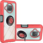 Voor Xiaomi Mi 10T Lite Sterrenhemel Effen Kleur Serie Schokbestendige PC + TPU Beschermhoes met Ring Houder & Magnetische Functie (Rood)