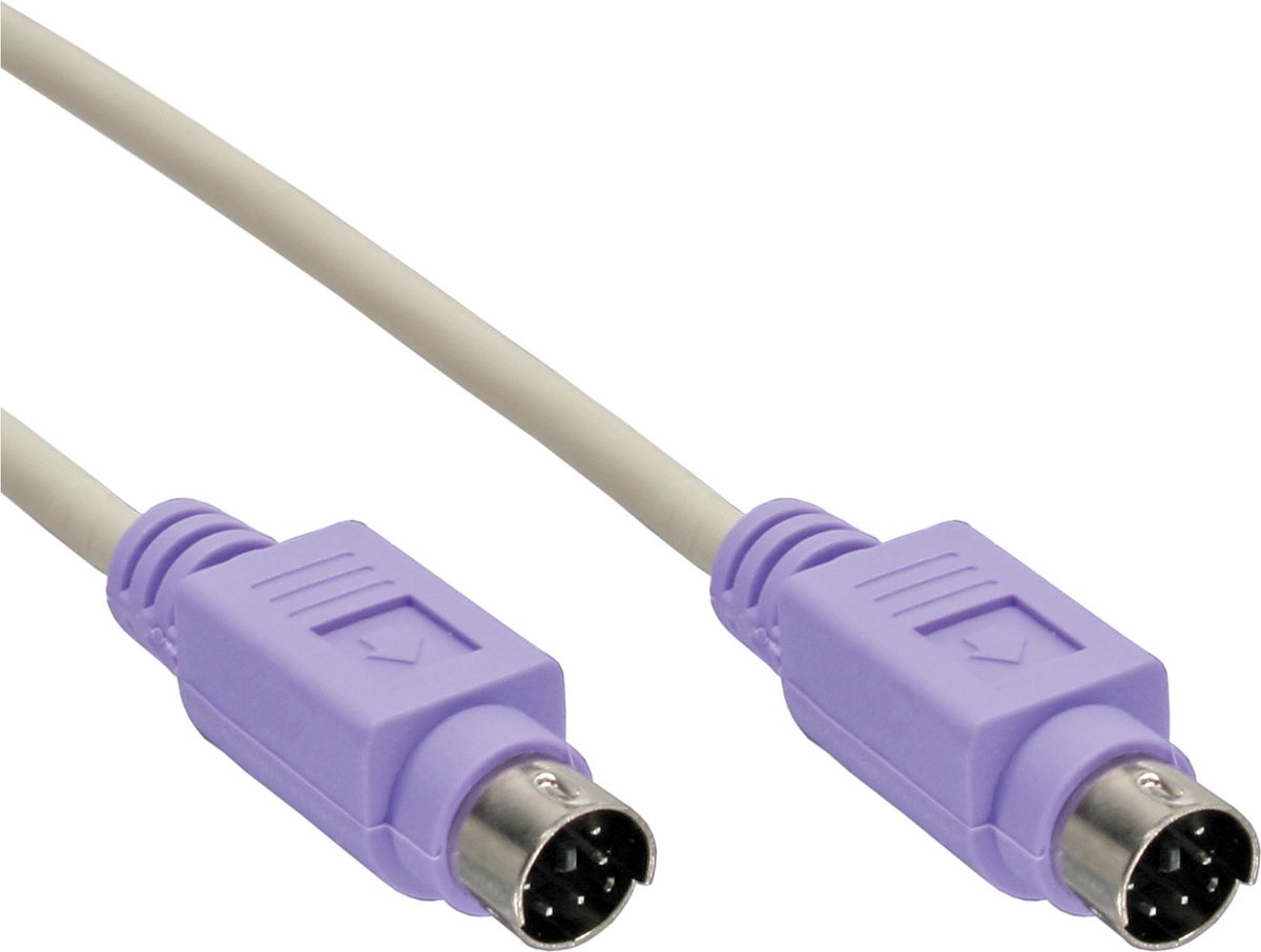 Mini DIN 6-pins PS/2 datakabel / beige/paars - 2 meter
