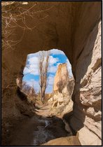 Poster van een mooie grot in de roze vallei in Cappadocia Turkije - 13x18 cm