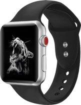 Shop4 - Bandje voor Apple Watch 7 45mm - Large Siliconen Zwart