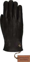 Schwartz & von Halen Leren Handschoenen voor Heren Hunter - geitenleren handschoenen met lamswollen voering & touchscreen Premium Handschoenen Designed in Amsterdam - Zwart maat 10