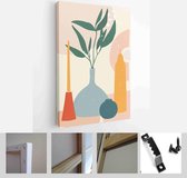 Abstract still life in pastel colors. Collection of contemporary art. Abstract paper cut elements, shapes for social media, posters - Modern Art Canvas - Vertical - 1725604585 - 80*60 Vertica