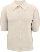 Vero Moda Blouse Vmpetrine  2/4 Shirt Collar Cardiga 10251521 Birch/w. Melange Dames Maat - XL