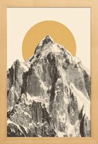 JUNIQE - Poster in houten lijst Mountainscape 5 -40x60 /Geel & Grijs