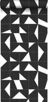 ESTAhome behang tegelmotief zwart wit - 139087 - 0,53 x 10,05 m