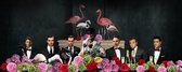 glasschilderij - Famous people - flamingo - 160x80 cm - Wanddecoratie