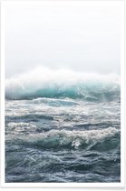 JUNIQE - Poster Big Splash Hawaii -20x30 /Blauw & Wit