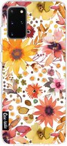 Casetastic Samsung Galaxy S20 Plus 4G/5G Hoesje - Softcover Hoesje met Design - Flowers Gold Print