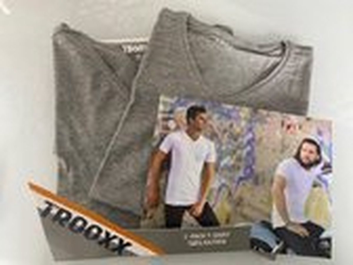 Trooxx T-shirt 2-Pack - V- Neck - Grey - XL