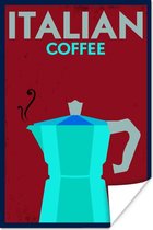 Poster Italië - Vintage - Koffie - Quotes - Italian coffee - 40x60 cm