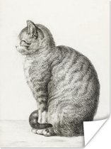 Poster Zittende kat - schilderij van Jean Bernard - 30x40 cm