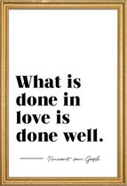 JUNIQE - Poster met houten lijst Done in Love -40x60 /Wit & Zwart