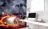 Dimex Car in Flames Vlies Fotobehang 225x250cm 3-banen
