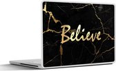 Laptop sticker - 13.3 inch - Quote - Hoop - Goud - Marmer - 31x22,5cm - Laptopstickers - Laptop skin - Cover