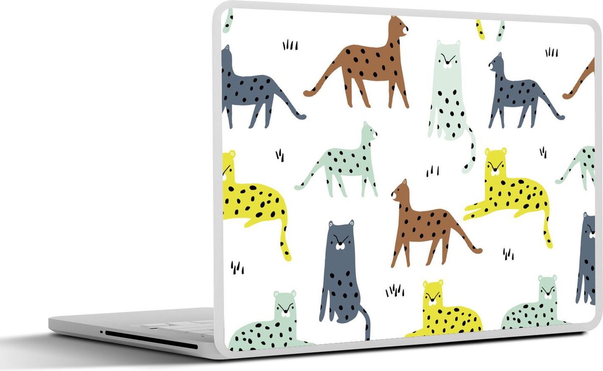 Laptop sticker - 17.3 inch - Wilde dieren - Kat - Jungle - 40x30cm - Laptopstickers - Laptop skin - Cover