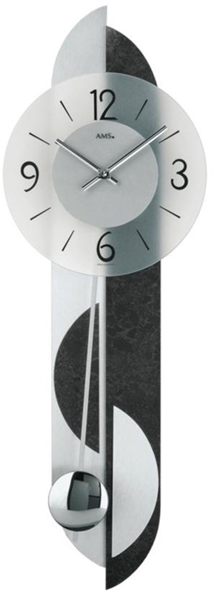 AMS 7299 - Klok - Aluminium - 23x69 cm - Grijs