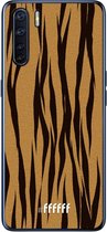 6F hoesje - geschikt voor OPPO A91 -  Transparant TPU Case - Tiger Print #ffffff