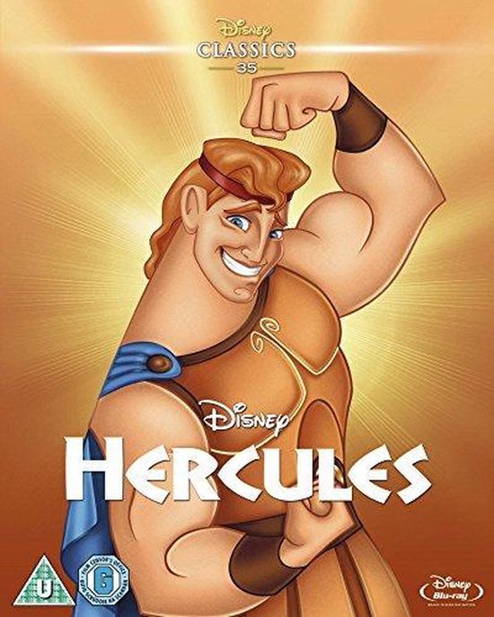 Disney's Hercules Blu-ray hoes met Hercules die trots zijn biceps toont.