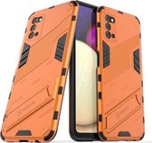 Voor Samsung Galaxy A03s EU-versie Punk Armor 2 in 1 pc + TPU schokbestendig hoesje met onzichtbare houder (oranje)