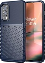 Voor OnePlus Nord 2 5G Thunderbolt Shockproof TPU Soft Case (blauw)