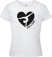 Sparkle&Dream - T-Shirt \'Love Gymnast\' Wit - S -  voor turnen en gymnastiek