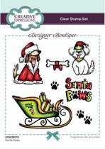 Creative Expressions Designer Boutique Collection Clear Stamp Set Santa Paws A6