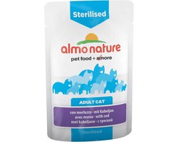 Almo nature Kat Gesteriliseerd Met Kabeljauw - 30 x 70g