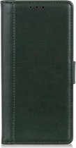 Shop4 - iPhone 13 mini Hoesje - Wallet Case met Pasjeshouder Grain Groen