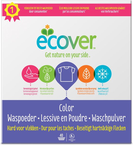 Ecover Waspoeder Color - Voordeelverpakking 4 x 3 kg - 160 Wasbeurten