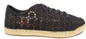 Toms Lena Dames Veterschoen 10011830 Black Mosaic Mesh Maat 36