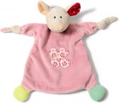 knuffeldoekje Mouse 25 x 25 cm pluche wit/roze