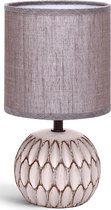 LED Tafellamp - Tafelverlichting - Igia Traplon - E14 Fitting - Rond - Mat Bruin - Keramiek