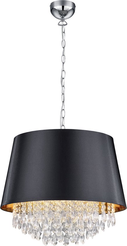 LED Hanglamp - Hangverlichting - Torna Lorena - E14 Fitting - Rond - Mat Zwart - Aluminium